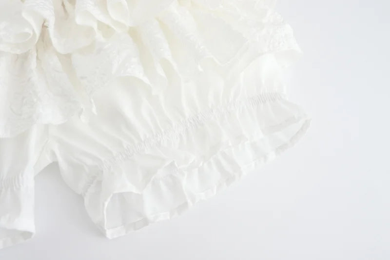 Kawaii Lolita Rock Shorts Frauen Sommer Rüschen Patchwork Layered Hohe Taille Nette Balletcore Mini Rock Tutu Petticoat Festival Outfits | Techno Shirts | Rave Clothing