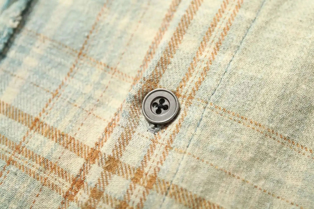 90er Jahre kariertes Festival Langarmhemd | Rave Outfit Herren Festival Outfits | Techno Shirts | Rave Clothing