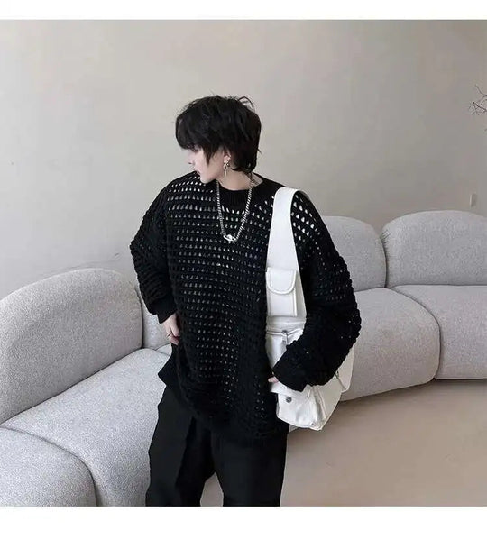 Gestrickter Pullover 2025, Baggy | Hohe Qualität Männer Festival Outfits | Techno Shirts | Rave Clothing