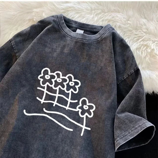 Wasserwaschbares Vintage-T-Shirt für Männer und Frauen, Retro-Design, einzigartig, Hip-Hop, lässig, Straßenmode, Sommertrend, modisch Festival Outfits | Techno Shirts | Rave Clothing