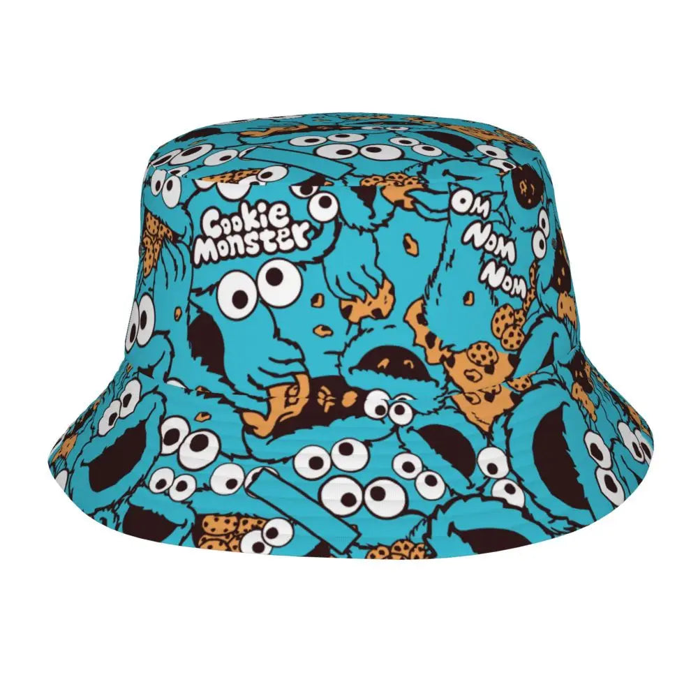Bunter Sesamstraße Fischerhut – Krümelmonster-Edition 🍪 Festival Outfits | Techno Shirts | Rave Clothing