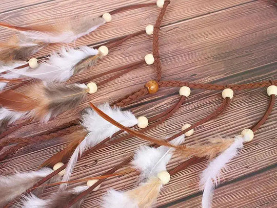 Böhmisches Feder-Haarband für Damen, festliche Maskerade, Karneval, Hippies, Kostüm, indischer Abschlussball, Zigeuner, lange Quaste, Haarschmuck Festival Outfits | Techno Shirts | Rave Clothing