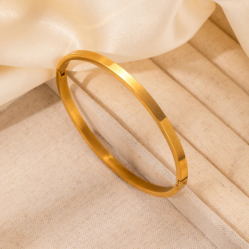 ANENJERY 316L Edelstahl Glatte Intarsien Zirkon Herz Armband für Frauen Männer Einfache Mode Temperament Schmuck Geschenke Täglich Festival Outfits | Techno Shirts | Rave Clothing