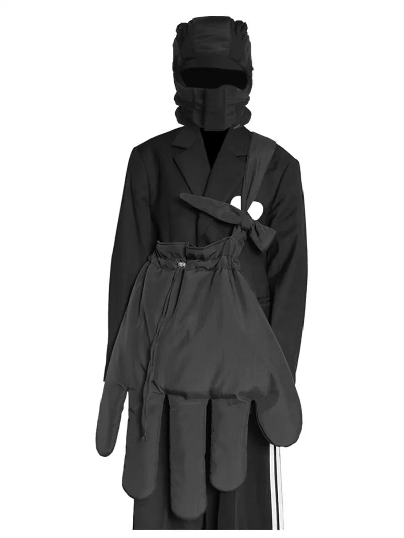 Rote Nylon große Handschuhe Taschen Frauen Street Style Euro-Amerika-Stil Umhängetasche Geldbörsen und Taschen Umhängetasche Mädchen Tasche Festival Outfits | Techno Shirts | Rave Clothing