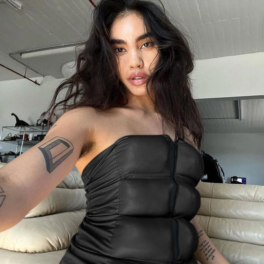 Sexy Frauen Shiny Gold Silber Bustier Crop Tops Helle PU Leder Krone Gürtel Abnehmen Taille Liebsten Low-cut Korsett top Sommer Festival Outfits | Techno Shirts | Rave Clothing