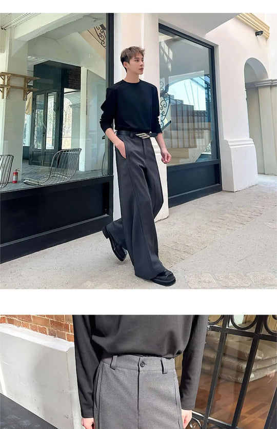 LUZHEN 2025 Frühjahr Neue Koreanische Einfarbig Casual Anzug Hosen Männer Mode Lose Dreidimensionale Spleißen Design Hosen LZ9369 Festival Outfits | Techno Shirts | Rave Clothing