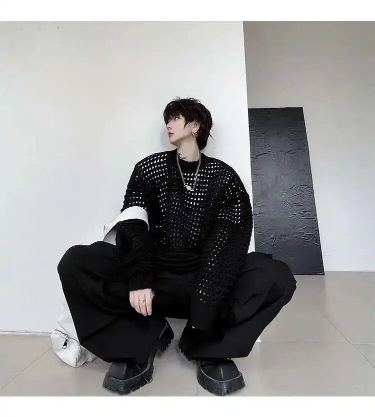 Gestrickter Pullover 2025, Baggy | Hohe Qualität Männer Festival Outfits | Techno Shirts | Rave Clothing