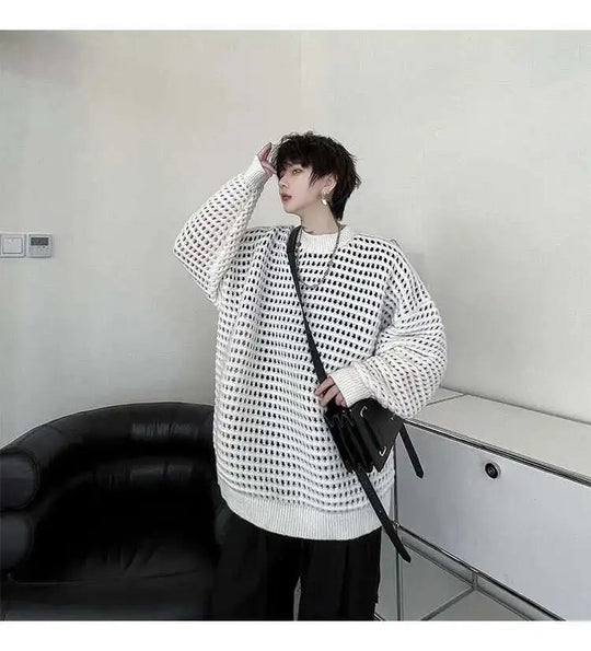 Gestrickter Pullover 2025, Baggy | Hohe Qualität Männer Festival Outfits | Techno Shirts | Rave Clothing