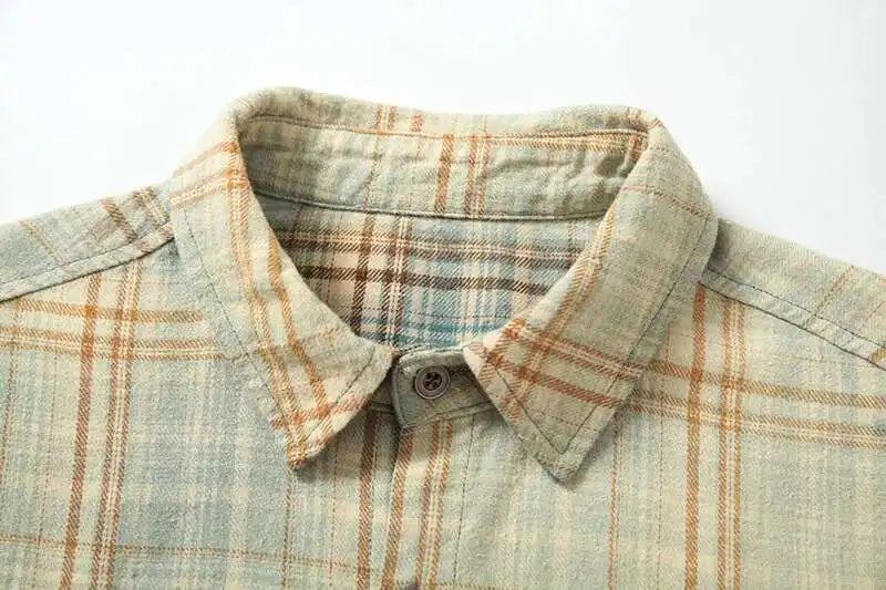 90er Jahre kariertes Festival Langarmhemd | Rave Outfit Herren Festival Outfits | Techno Shirts | Rave Clothing