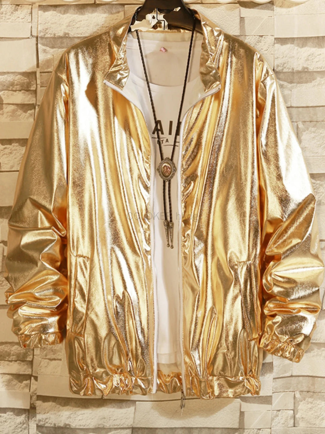 Herren-Sets, glänzende metallische Anzüge, Disco für Erwachsene, 2-teiliges Outfit, Jacke, Hose, Halloween, Anzieh, Nachtclub, Tanz, Rave, Cosplay-Kostüm Festival Outfits | Techno Shirts | Rave Clothing