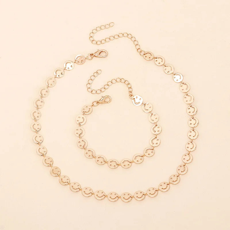 1PC Mehrere Lächeln Gesicht Armbänder Für Frauen Punk Einfache Einstellbare Runde Lächeln Armband Kette Schmuck Geschenke B51 Festival Outfits | Techno Shirts | Rave Clothing