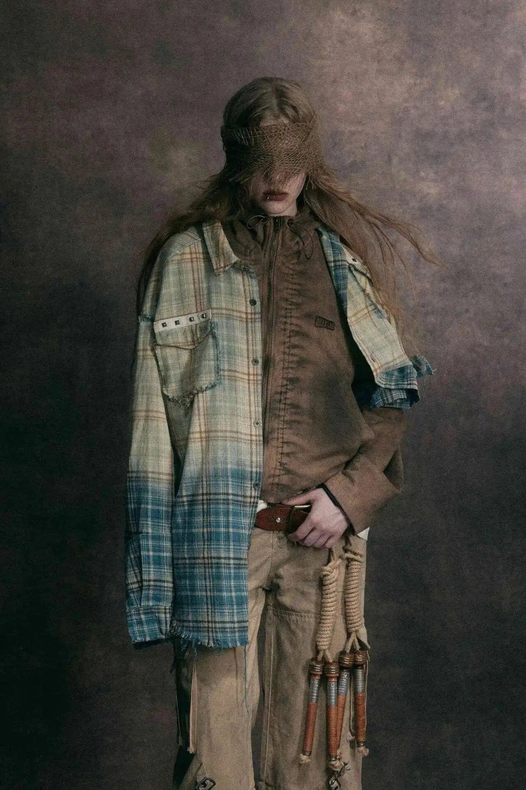 90er Jahre kariertes Festival Langarmhemd | Rave Outfit Herren Festival Outfits | Techno Shirts | Rave Clothing