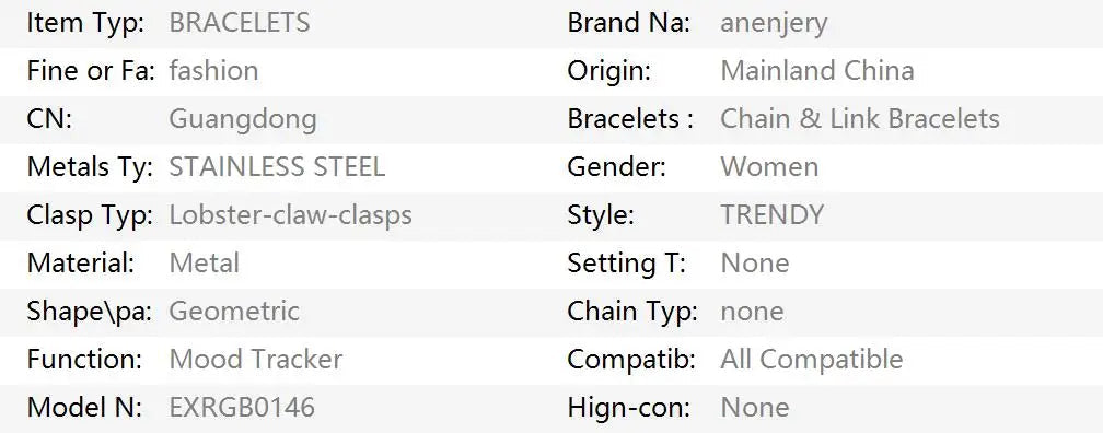 ANENJERY 316L Edelstahl Glatte Intarsien Zirkon Herz Armband für Frauen Männer Einfache Mode Temperament Schmuck Geschenke Täglich Festival Outfits | Techno Shirts | Rave Clothing