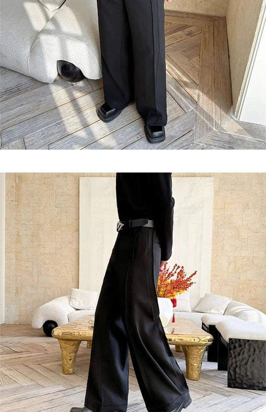 LUZHEN 2025 Frühjahr Neue Koreanische Einfarbig Casual Anzug Hosen Männer Mode Lose Dreidimensionale Spleißen Design Hosen LZ9369 Festival Outfits | Techno Shirts | Rave Clothing