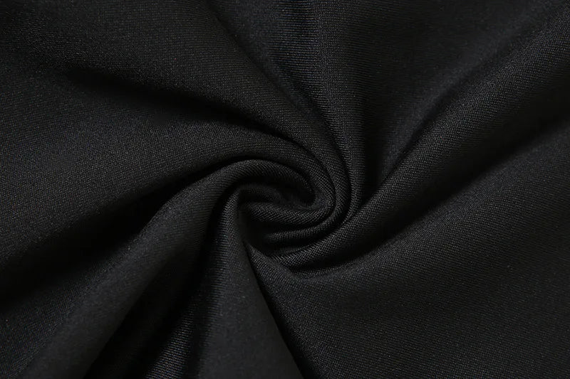 Schwarze Bandage aushöhlen Sexy Cyber Y2k Bodys Gothic Techwear Mesh Patchwork Tops weibliche Handschuh Ärmel Mock Neck Bodysuit Festival Outfits | Techno Shirts | Rave Clothing