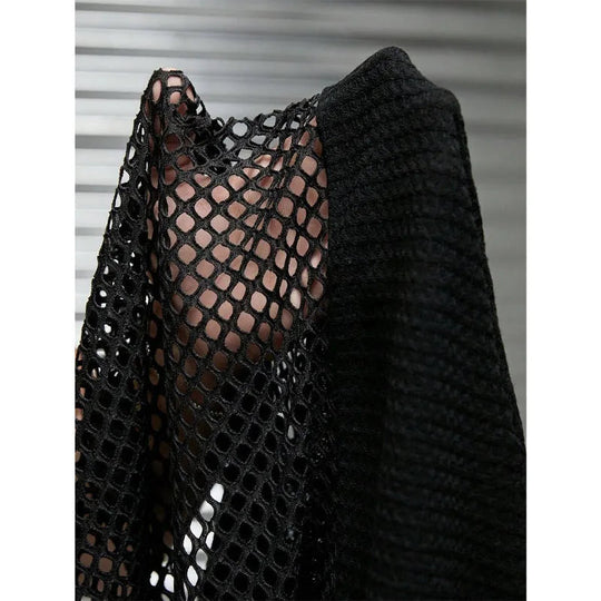 Men's Leather Stitching Net Shirt Motorcycle Leather Vest Top Sexy See-through Hooded Vest Muscular Men Fitness Vest Tank Top Me Festival Outfits | Techno Shirts | Rave Clothing