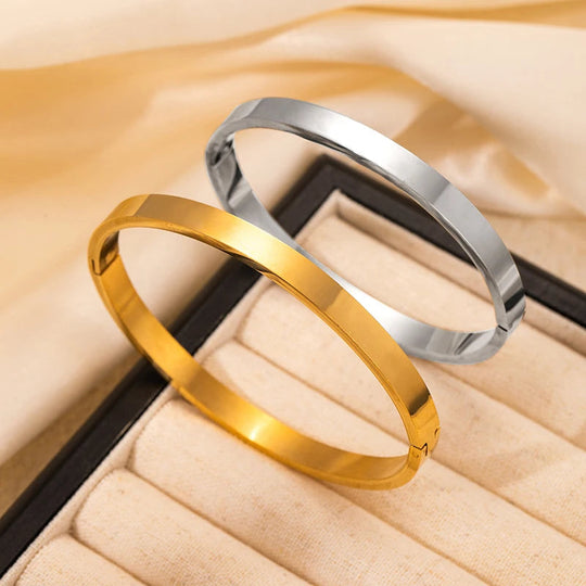 ANENJERY 316L Edelstahl Glatte Intarsien Zirkon Herz Armband für Frauen Männer Einfache Mode Temperament Schmuck Geschenke Täglich Festival Outfits | Techno Shirts | Rave Clothing