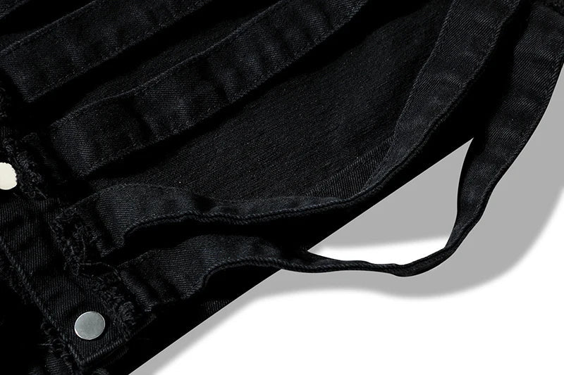 y2k Jeansweste mit Kapuze | Rave Outfit Herren Festival Outfits | Techno Shirts | Rave Clothing