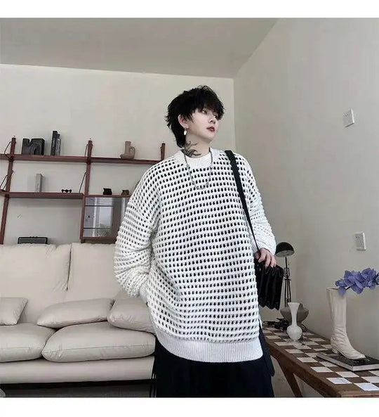 Gestrickter Pullover 2025, Baggy | Hohe Qualität Männer Festival Outfits | Techno Shirts | Rave Clothing