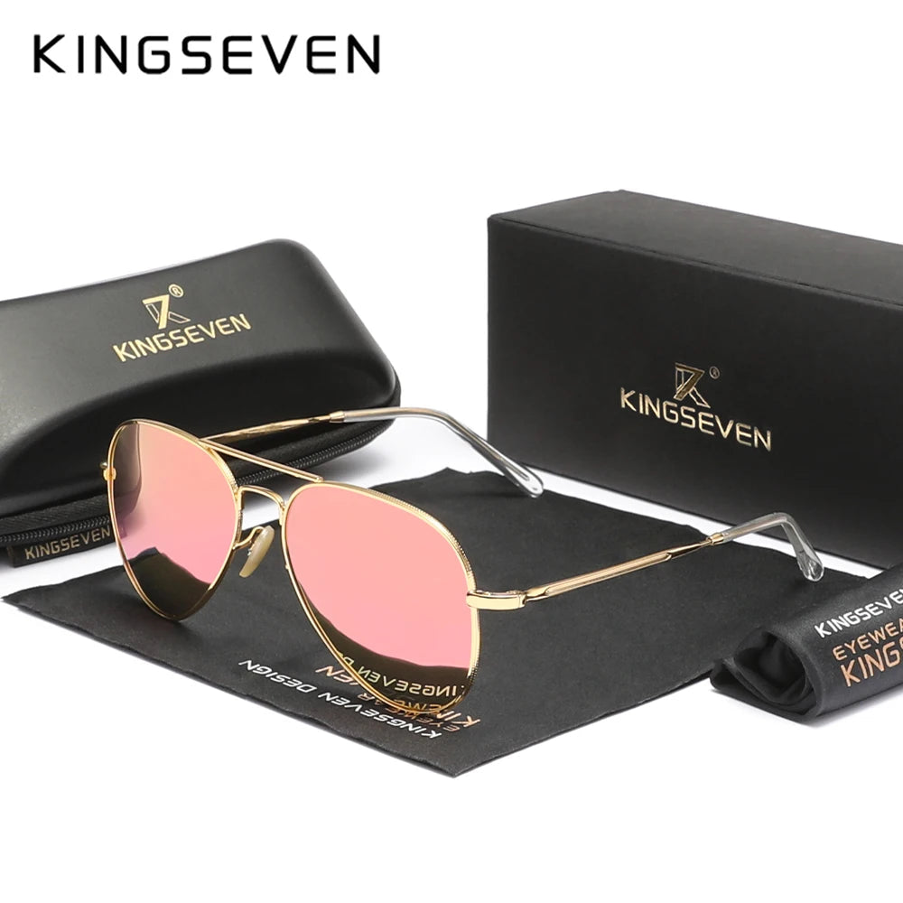 KINGSEVEN Pilot Legierung Sonnenbrille Polarisation UV400 Anti-reflexion Vollformat Parsnip Gläser Frauen Retro Luxus Brillen Festival Outfits | Techno Shirts | Rave Clothing