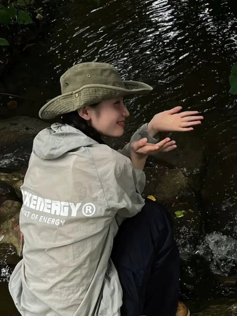 2025 Blaue Cowboy-Wander-Eimerhüte mit Schnur, Herren-Denim-Strand-Sonnenhut für Damen, Outdoor, Paar, Bob, Panama, Sommer-Fischerkappe Festival Outfits | Techno Shirts | Rave Clothing