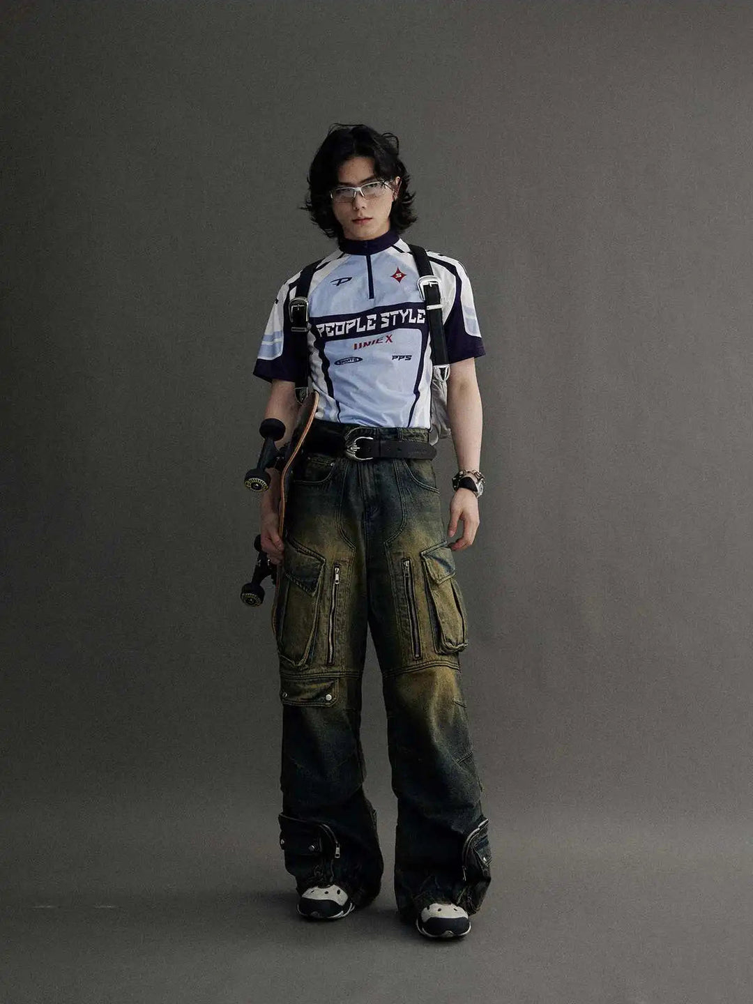 LUZHEN Original Hohe Qualität Schnell Trocknend Kurzarm T-shirts Männer 2025, Sommer Brief Farbe Kontrast Gedruckt Casual Tops JY1591 Festival Outfits | Techno Shirts | Rave Clothing