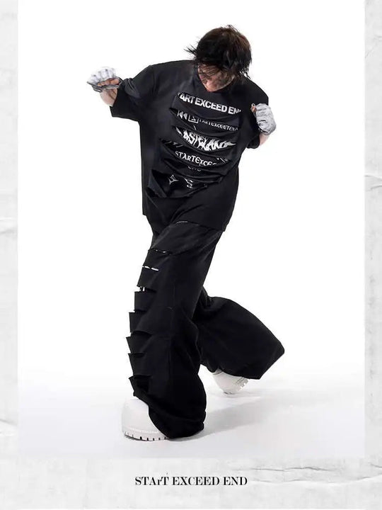 Y2K - weite Baggy Hose Männer Festival Outfits | Techno Shirts | Rave Clothing