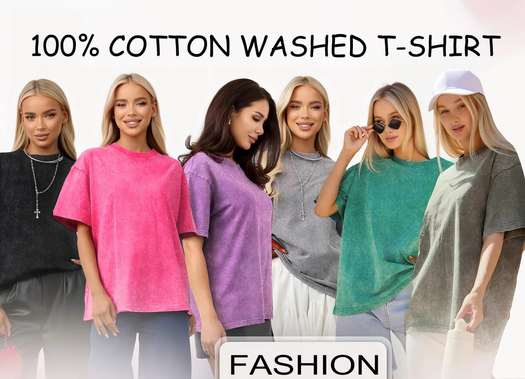 Premium Fresh Lemons Fruit Print Damen Washed T-Shirts Y2K Bequemes, kurzärmliges, lockeres All-Match-T-Shirt aus Baumwolle Hip-Hop-Top Festival Outfits | Techno Shirts | Rave Clothing