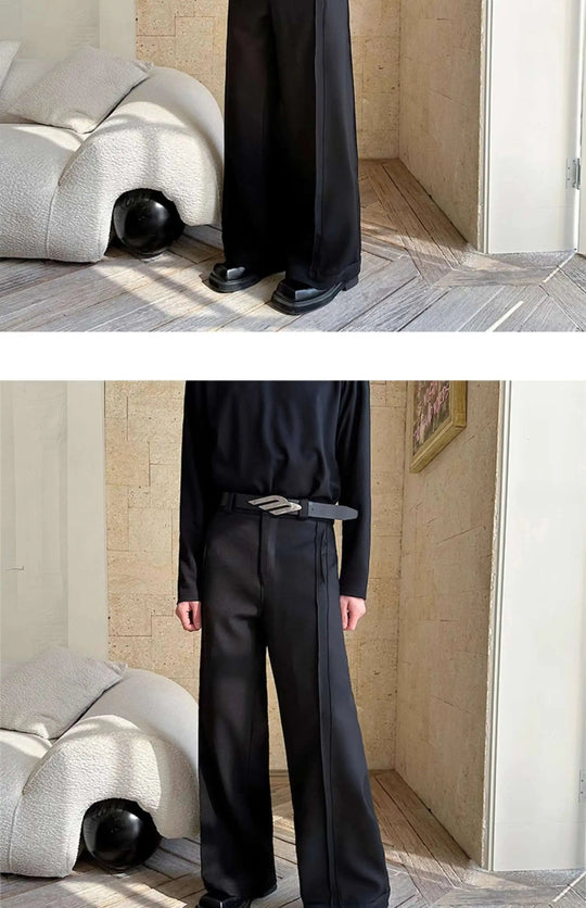 LUZHEN 2025 Frühjahr Neue Koreanische Einfarbig Casual Anzug Hosen Männer Mode Lose Dreidimensionale Spleißen Design Hosen LZ9369 Festival Outfits | Techno Shirts | Rave Clothing