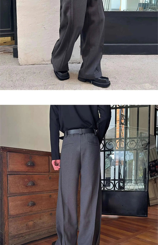 LUZHEN 2025 Frühjahr Neue Koreanische Einfarbig Casual Anzug Hosen Männer Mode Lose Dreidimensionale Spleißen Design Hosen LZ9369 Festival Outfits | Techno Shirts | Rave Clothing