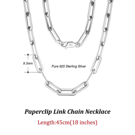 ORSA JEWELS 14K vergoldete echte 925er Sterlingsilber-Büroklammer-Halskette, 6/9,3/12 mm Gliederkette für Damen und Herren, Schmuck SC39 Festival Outfits | Techno Shirts | Rave Clothing