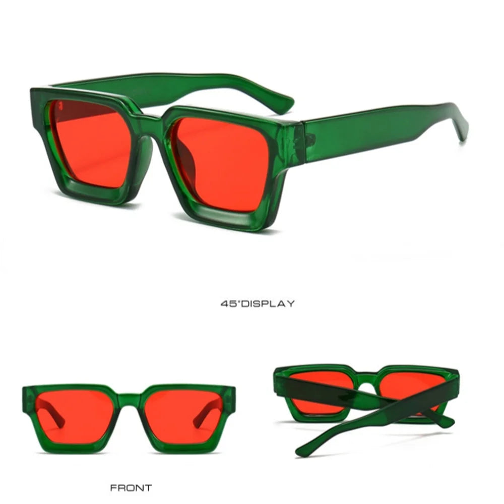 KLASSNUM Männer Sonnenbrille mit quadratischem Rahmen, 2025, Luxusmarke, Designer-Sonnenbrille, Retro, trendige Farbtöne, UV400, Unisex, Damenbrille, Neu Festival Outfits | Techno Shirts | Rave Clothing