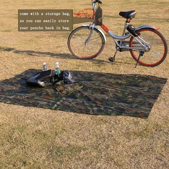 3-in-1 multifunktionaler Regenmantel, Rucksack, Regenschutz, Wandern, Radfahren, Poncho, wasserdichtes Zelt, Outdoor, Camping, Schattenzelt, Picknickmatte Festival Outfits | Techno Shirts | Rave Clothing