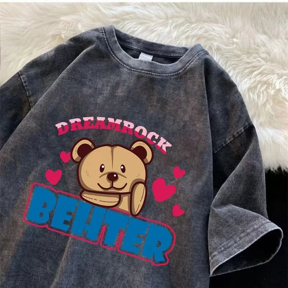 Wasserwaschbares Vintage-T-Shirt für Männer und Frauen, Retro-Design, einzigartig, Hip-Hop, lässig, Straßenmode, Sommertrend, modisch Festival Outfits | Techno Shirts | Rave Clothing