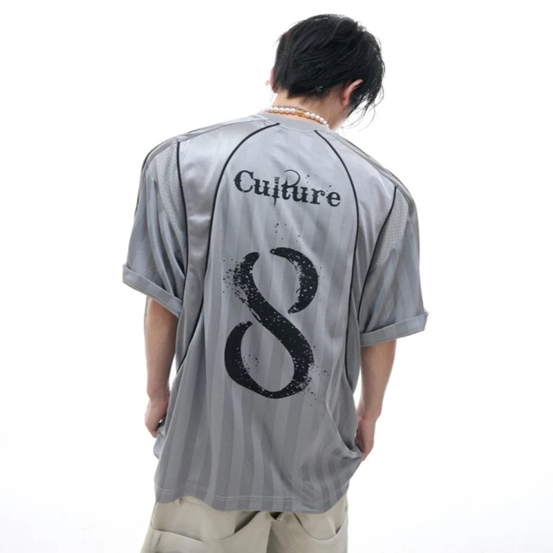 LUZHEN 2025 Sommer Hohe Qualität Farbe Kontrast Gedruckt Schulter Pad Tops Männer Trendy Hübsche Lose Straße Casual T-shirts JY 1713 Festival Outfits | Techno Shirts | Rave Clothing