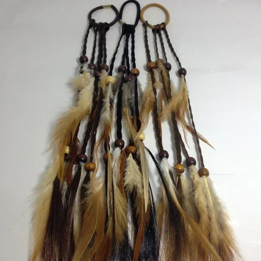 Böhmisches Feder-Haarband für Damen, festliche Maskerade, Karneval, Hippies, Kostüm, indischer Abschlussball, Zigeuner, lange Quaste, Haarschmuck Festival Outfits | Techno Shirts | Rave Clothing