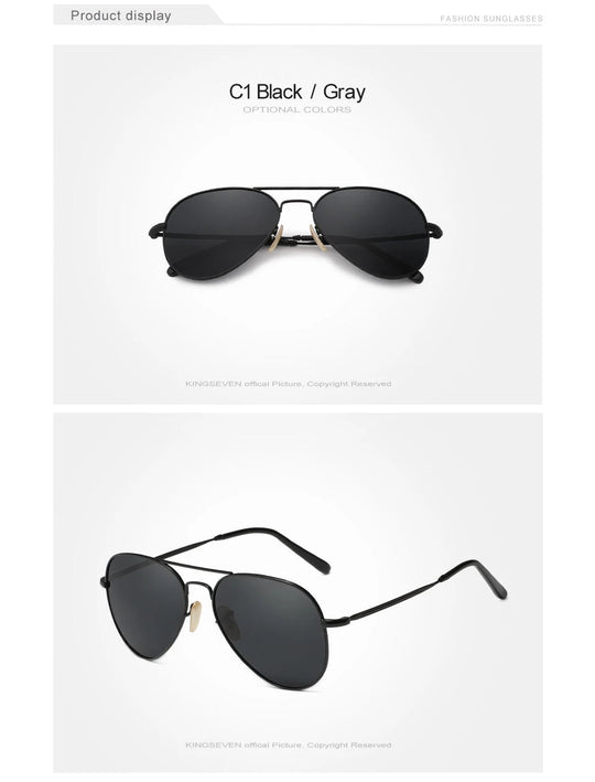 KINGSEVEN Pilot Legierung Sonnenbrille Polarisation UV400 Anti-reflexion Vollformat Parsnip Gläser Frauen Retro Luxus Brillen Festival Outfits | Techno Shirts | Rave Clothing