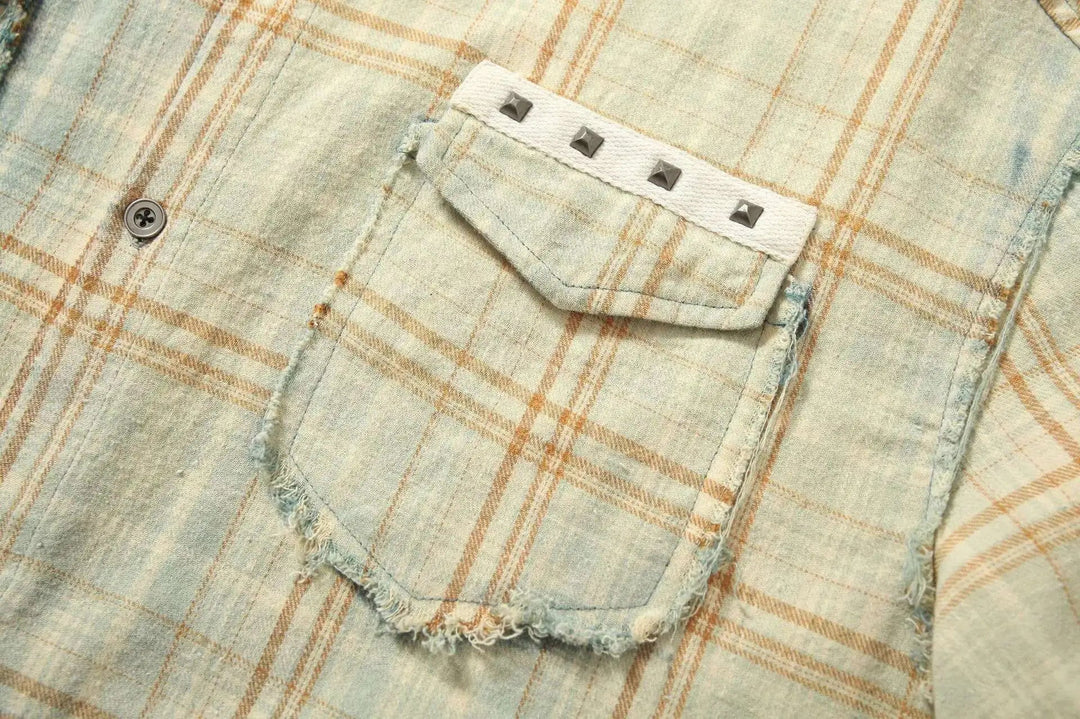 90er Jahre kariertes Festival Langarmhemd | Rave Outfit Herren Festival Outfits | Techno Shirts | Rave Clothing