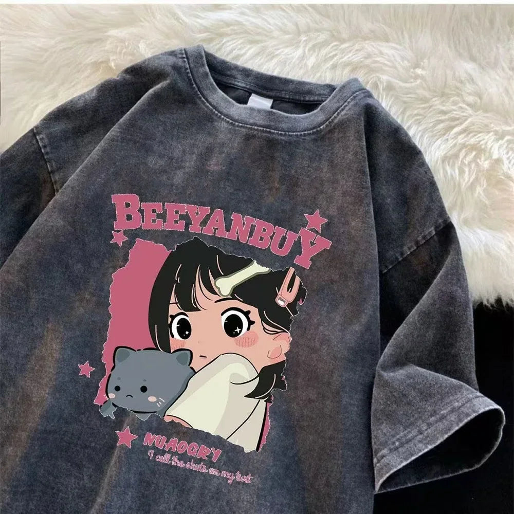 Wasserwaschbares Vintage-T-Shirt für Männer und Frauen, Retro-Design, einzigartig, Hip-Hop, lässig, Straßenmode, Sommertrend, modisch Festival Outfits | Techno Shirts | Rave Clothing