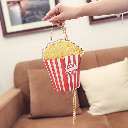 Cute Popcorn Shoulder Bag for Woman Cupcake Hamburger Chain Bag Causal Handbag Purse Clutch Cute Popcorn Crossbody Messenger Bag Festival Outfits | Techno Shirts | Rave Clothing