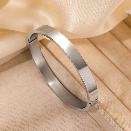 ANENJERY 316L Edelstahl Glatte Intarsien Zirkon Herz Armband für Frauen Männer Einfache Mode Temperament Schmuck Geschenke Täglich Festival Outfits | Techno Shirts | Rave Clothing