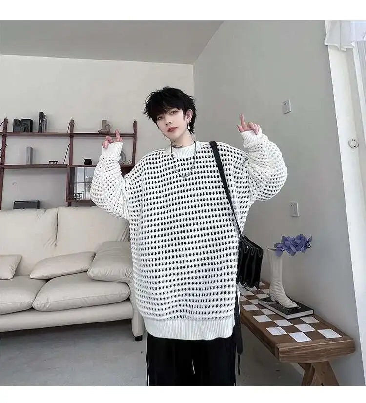 Gestrickter Pullover 2025, Baggy | Hohe Qualität Männer Festival Outfits | Techno Shirts | Rave Clothing