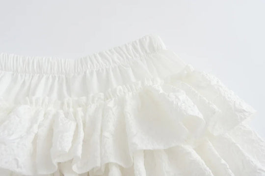 Kawaii Lolita Rock Shorts Frauen Sommer Rüschen Patchwork Layered Hohe Taille Nette Balletcore Mini Rock Tutu Petticoat Festival Outfits | Techno Shirts | Rave Clothing