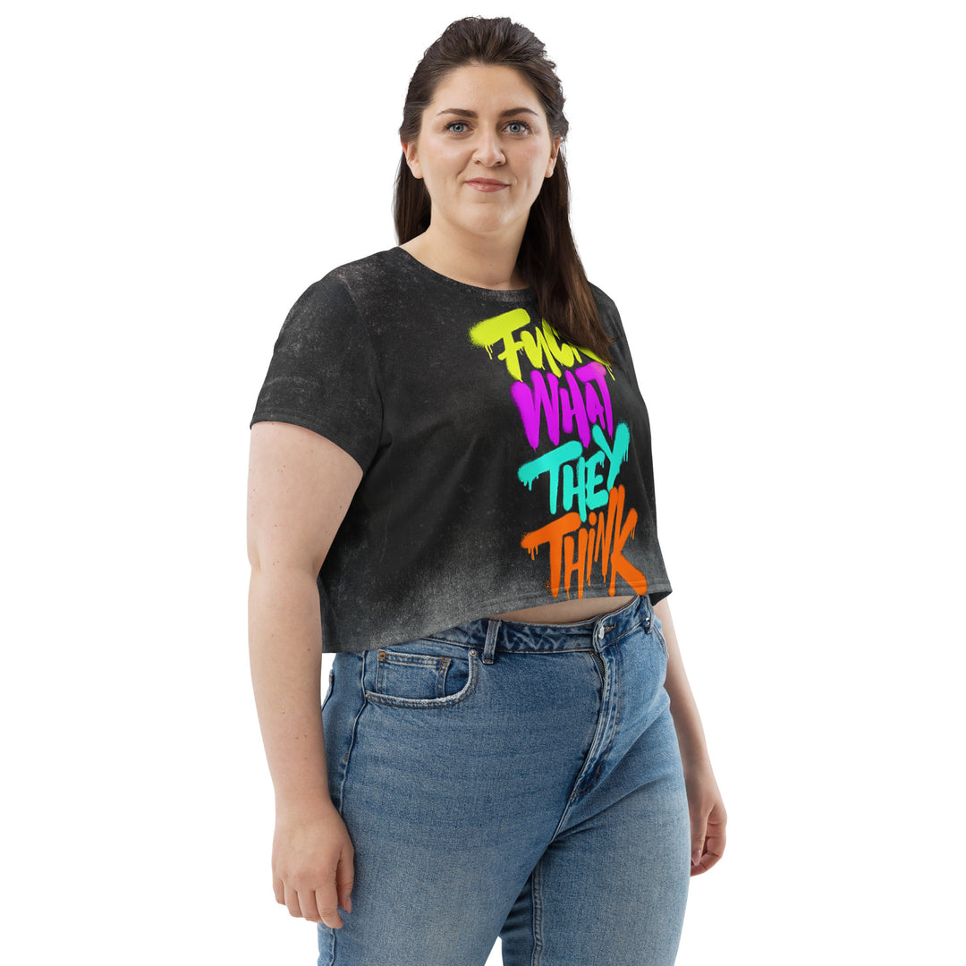 NATZ Clothing "Fuck what they think" Festival Crop-Top (Frontprint) FESTIVAL OUTFITS & STREETWEAR