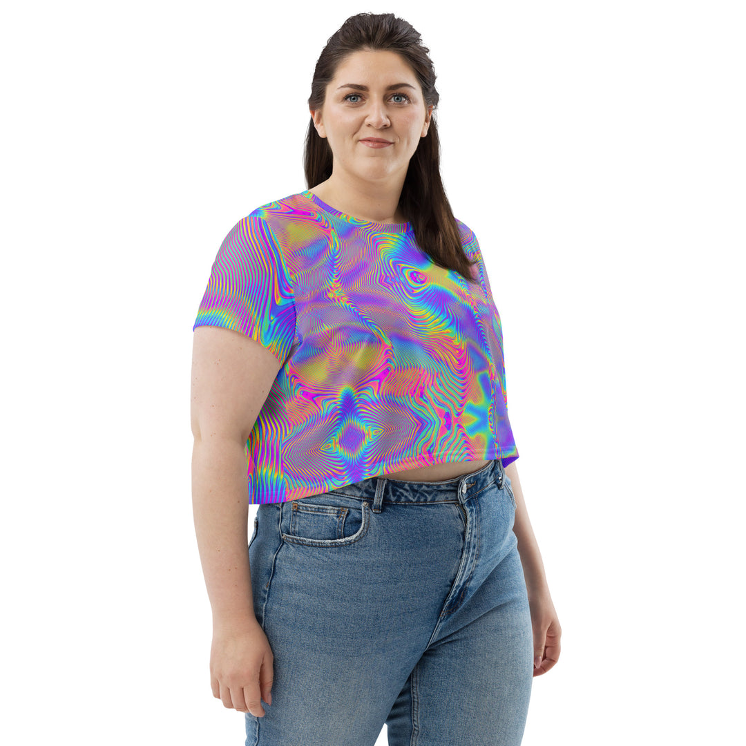 psychodelisches buntes Crop Top  – Festival Outfit Festival Shirts