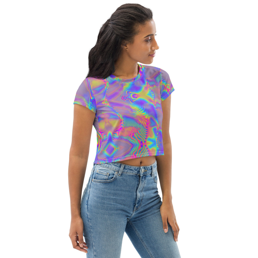 psychodelisches buntes Crop Top  – Festival Outfit Festival Shirts