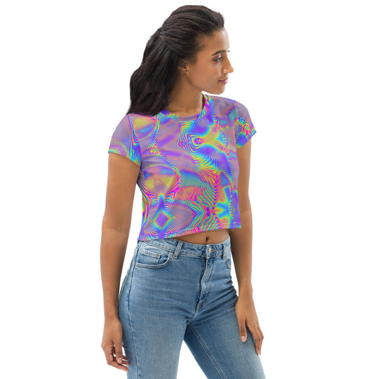 psychodelisches buntes Crop Top  – Festival Outfit Festival Shirts