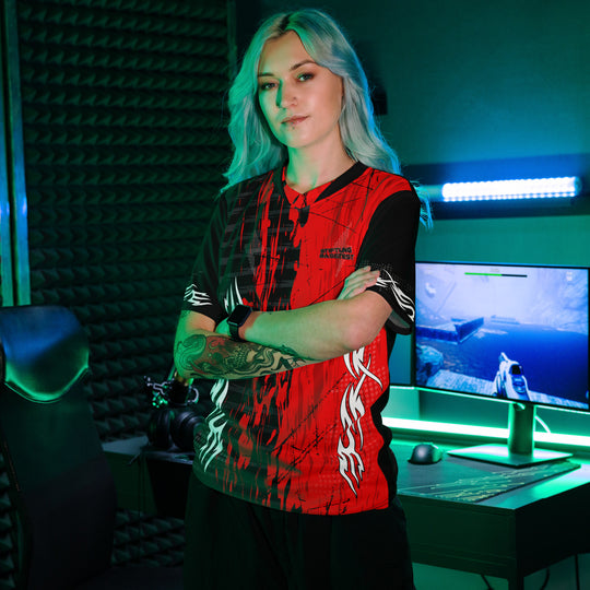 Football Jersey – rotes Rave Trikot Y2k "Stiftung Basstest" 6xl FESTIVAL OUTFITS & STREETWEAR