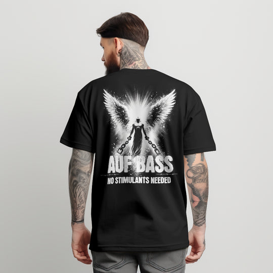 "Auf Bass - No stimulants needed" Oversized Shirt (Backprint)