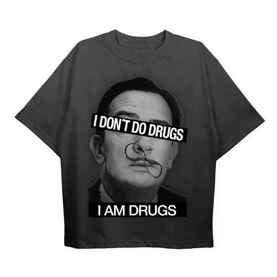 "I dont do drugs" Techno Oversize Shirt (Frontprint)